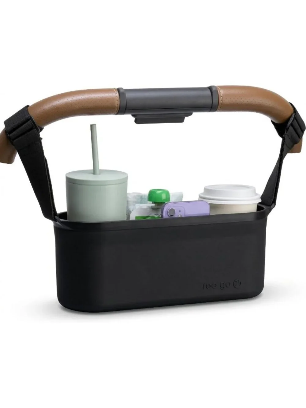 Waterproof Silicone Stroller Organizer with Cup Holders & Anti-Slip Straps